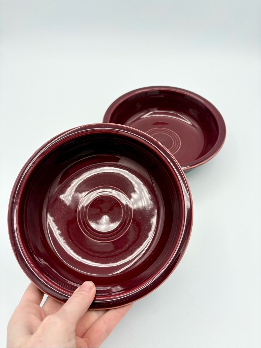 Fiestaware Medium Bowl Claret Wine Burgundy Retired Set Of 2 Discontinued